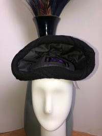 Image 5 of H.O.D. Knitted Brim Hat Multi-Color Silky Fabric Crown W/Heavy Black Cable Knitted Brim