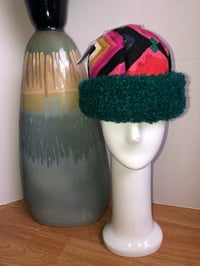 Image 2 of H.O.D. Knitted Brim Hat Multi-Color Embroidery Crown W/Green Mixed Knitted Cable Brim