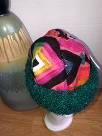 Image 3 of H.O.D. Knitted Brim Hat Multi-Color Embroidery Crown W/Green Mixed Knitted Cable Brim