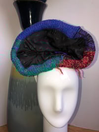Image 5 of H.O.D. Knitted Brim Hat Indigo Washed & Treated Denim Crown W/Multi Color Knitted Brim