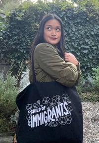 Image 3 of "Child of Immigrants" Tote Bag