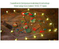 Image 1 of Christmas decorations knitting workshop Sandford village hall Thursday November 30 th 7.15-9.15 pm