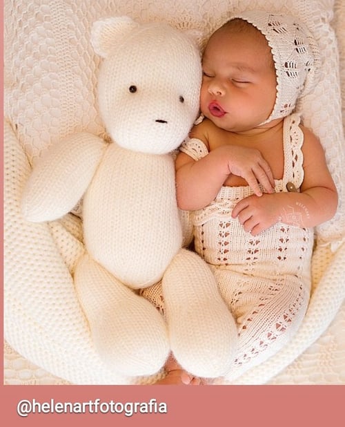 Image of   Knitted teddy bear. Big teddy. Handmade