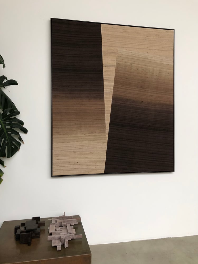 Image of large dipdyed silk composition (browns)