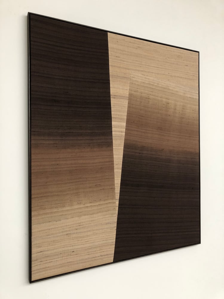 Image of large dipdyed silk composition (browns)