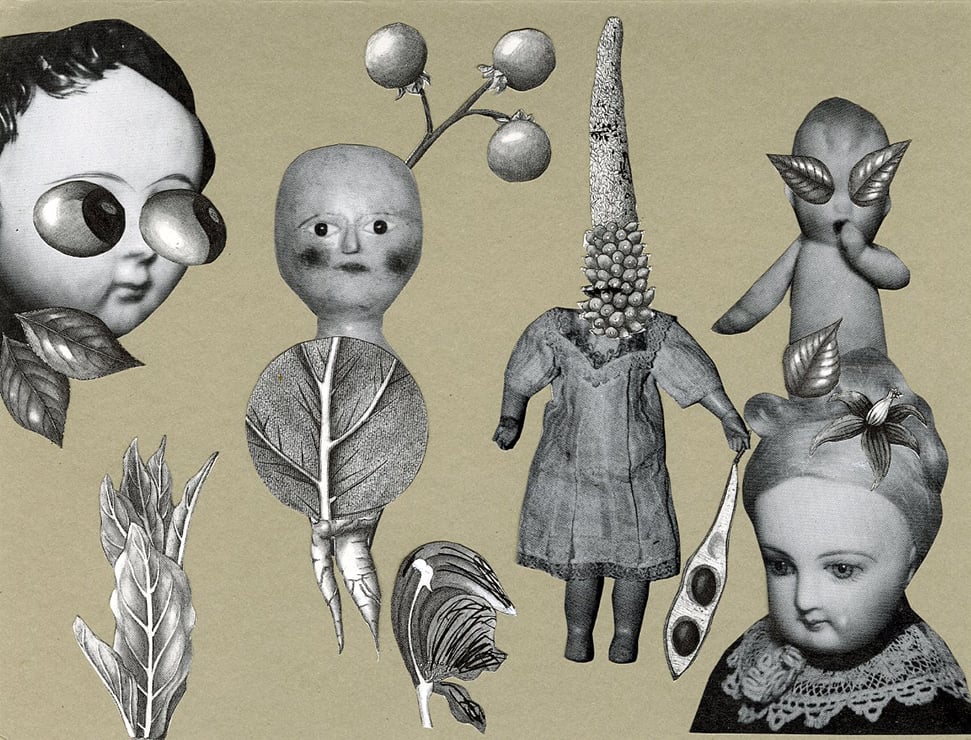 Image of Garden Creatures - original collage