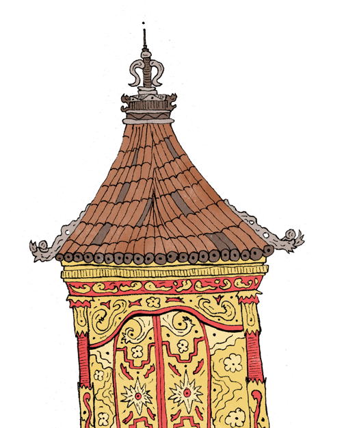 Image of Altar de casitas de bali con tejas