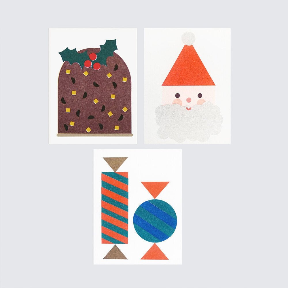 Image of Set 6 mini cartes père Noël avec enveloppes