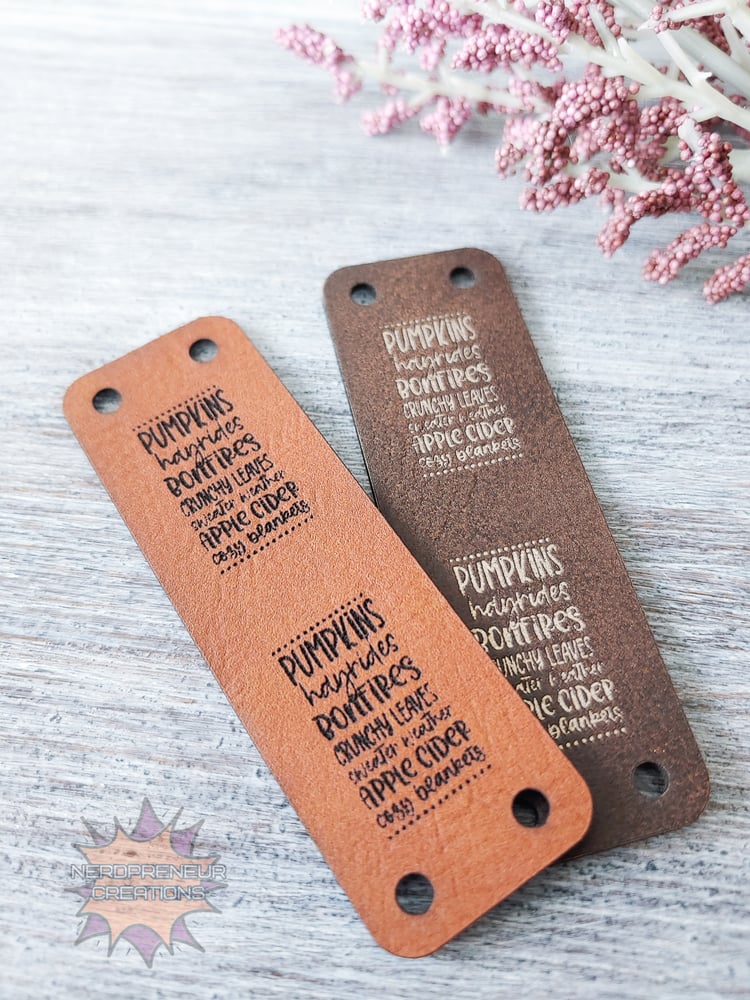 Accio Coffee Chicago Screw Fold Over Vegan Leather Tags Set of 5