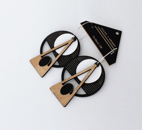 Image of Deco Earrings: Black