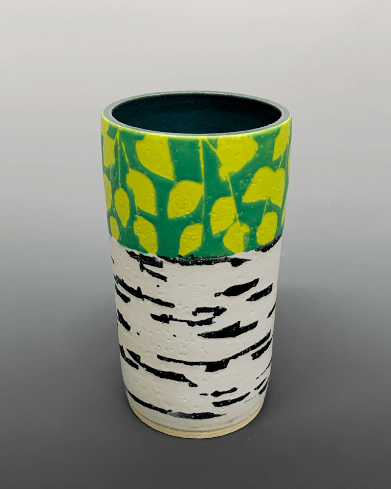 Image of Birch Tree Vase in Textured Clay (6.5" height)