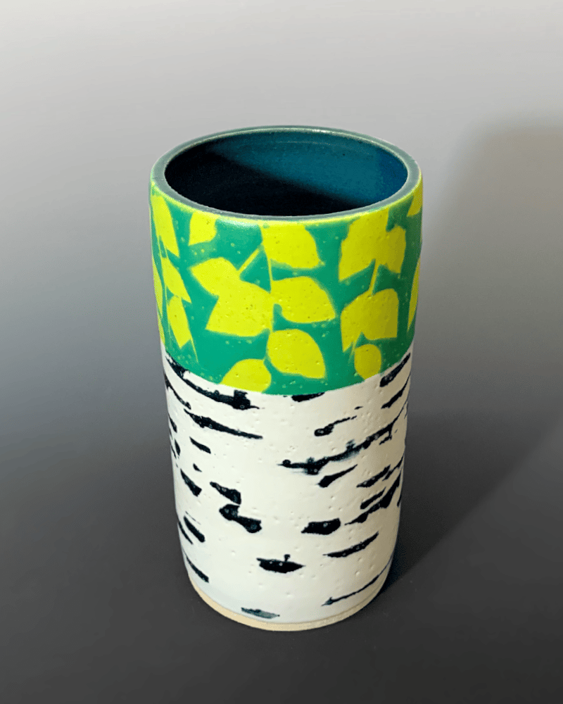 Image of Birch Tree Vase in Textured Clay (6.5" height)