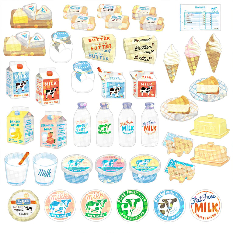 Image of Hako Seal Stickers - Dairy