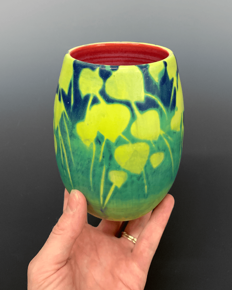 Image of Watercolor Vines Vase (5.25" Height)