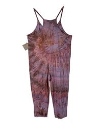 Image 6 of S/M Cotton Blend Knit Pocket Jumpsuit in Muted Warm Spiral Ice Dye