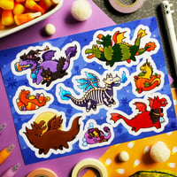 Image 1 of Halloween Dragons Sticker Sheet