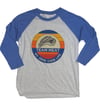 Team Meat T-Bone Logo Unisex Baseball Shirt - Vintage Royal Blue & Heathered White