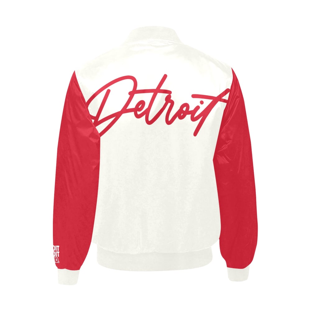 Image of Detroit Printed Bomber Cream Red