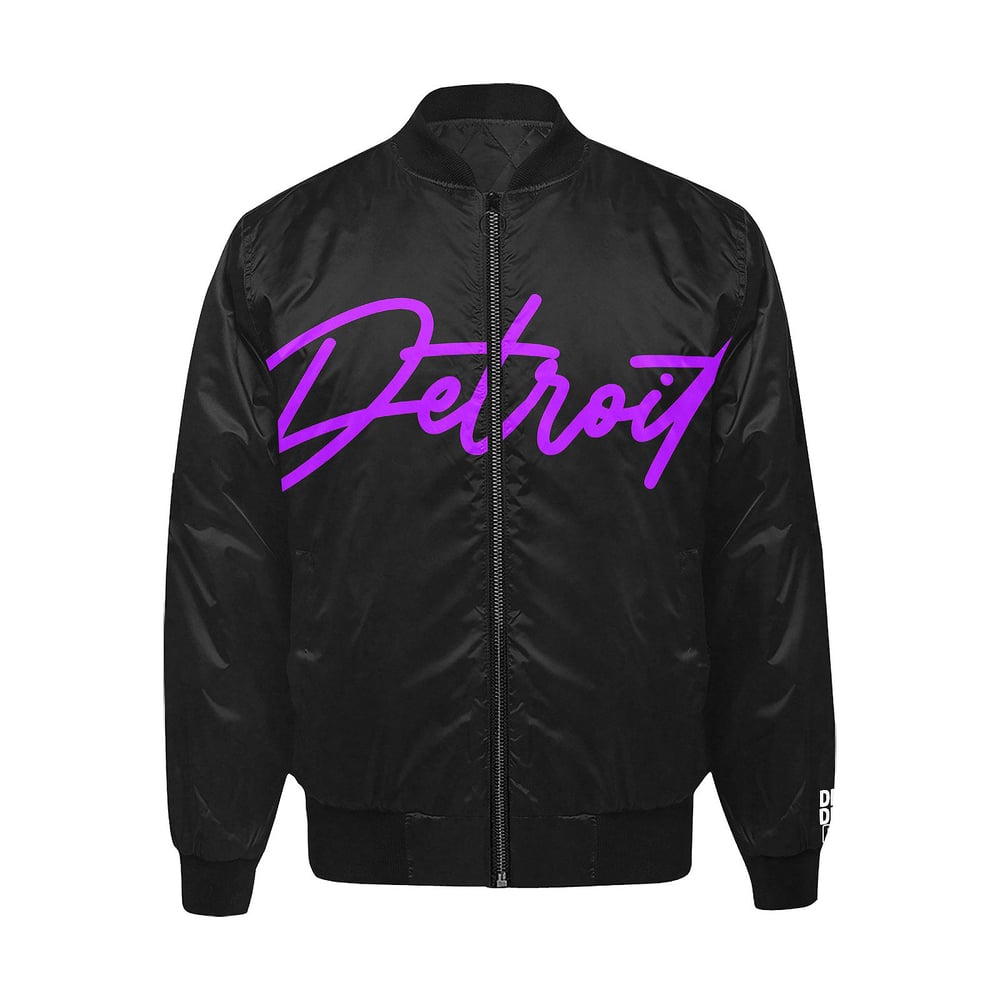 Image of Black Purple Bomber Jacket