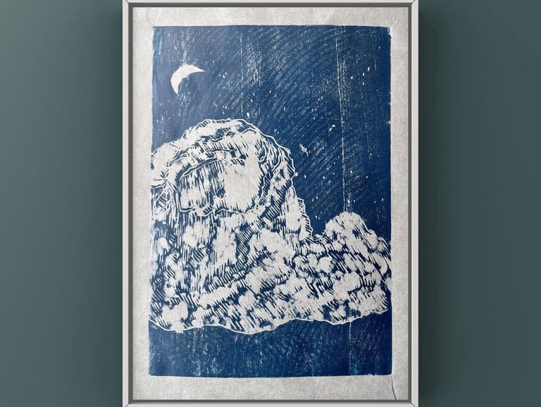 Goodnight Moon (Handmade relief print)