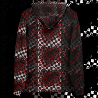 Image 4 of bleeding heart neapolitan checkerboard all-over hoodie