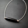 Hairpipe Bar Necklace (Black and Silver)