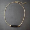 Hairpipe Bar Necklace (Black and Gold)