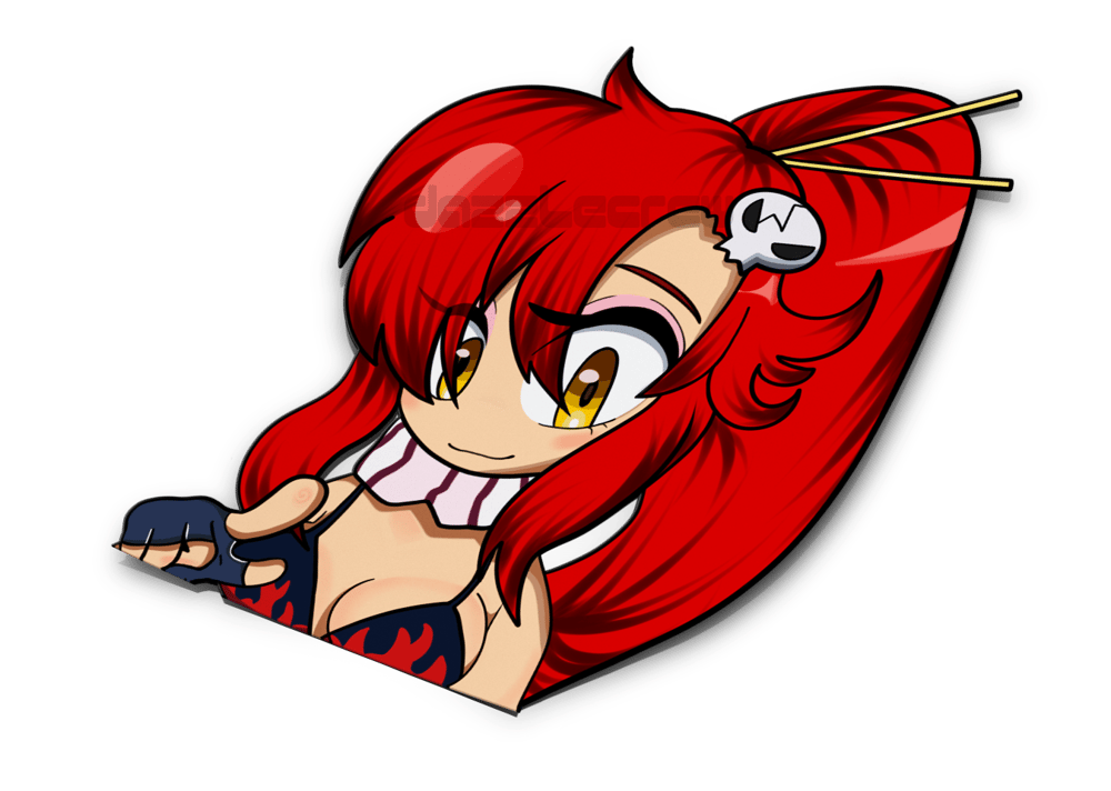Image of Yoko Littner Gurren Lagann Peeker Sticker