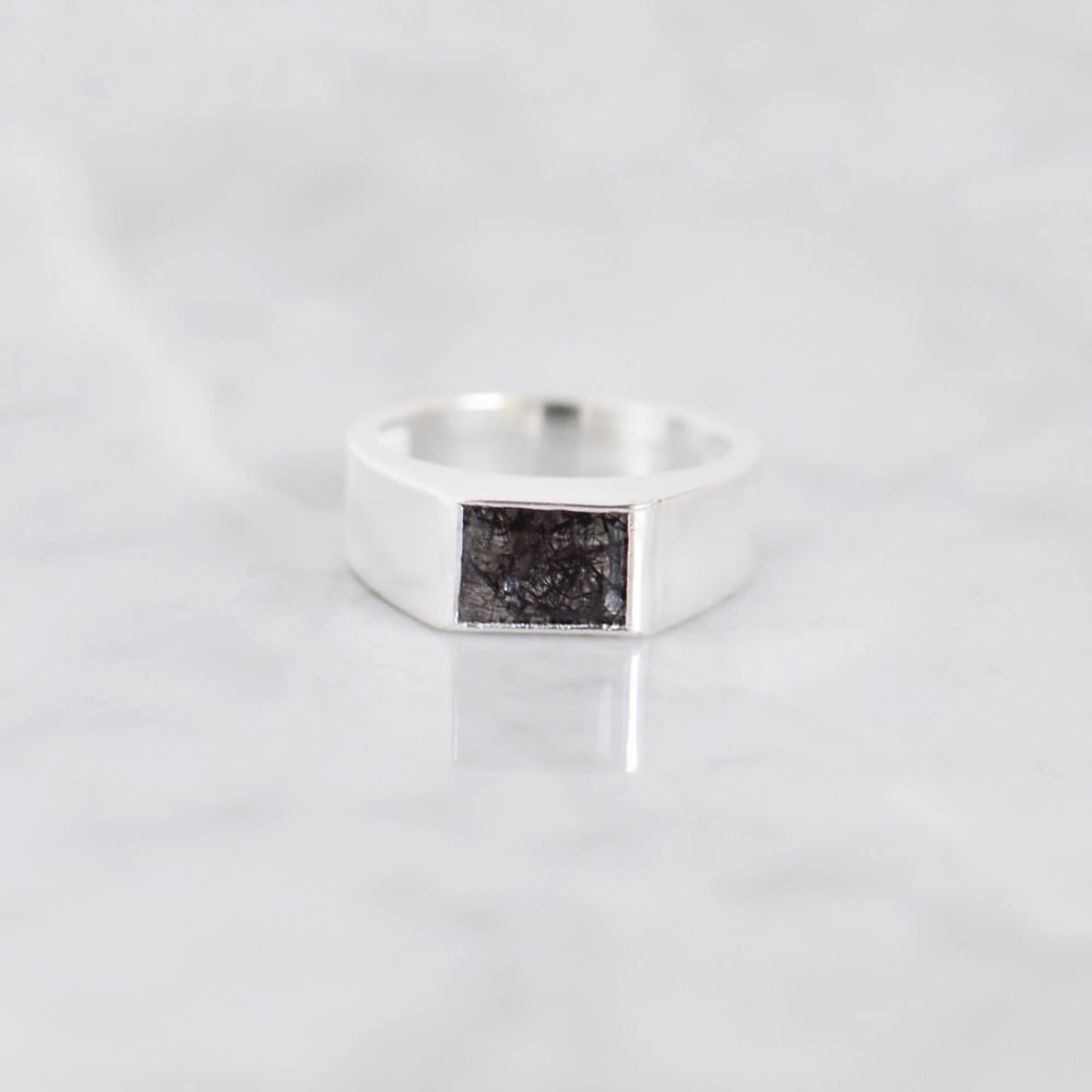 Black Rutilated Quartz (Black Tourmalined Quartz) rectangle cut