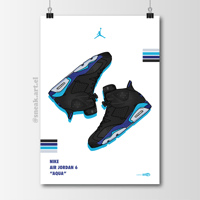 Image 1 of Sneaker Poster Air Jordan 6 “Aqua” Hypebeast Print