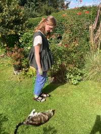 Image 5 of Linen Pinafore top in Dark Teal - One-off Piece