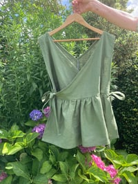 Image 2 of Linen Pinafore Wrap Top- One-off piece