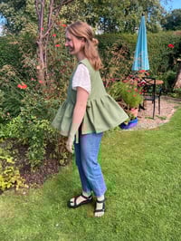 Image 3 of Linen Pinafore Wrap Top- One-off piece