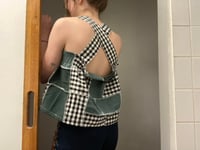 Image 2 of Patchwork cross back top-Ready to Ship