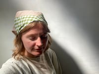 Image 1 of Linen and Cotton Gingham Scarf- Ready to Ship