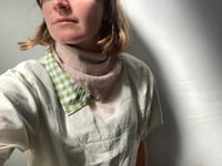 Image 2 of Linen and Cotton Gingham Scarf- Ready to Ship