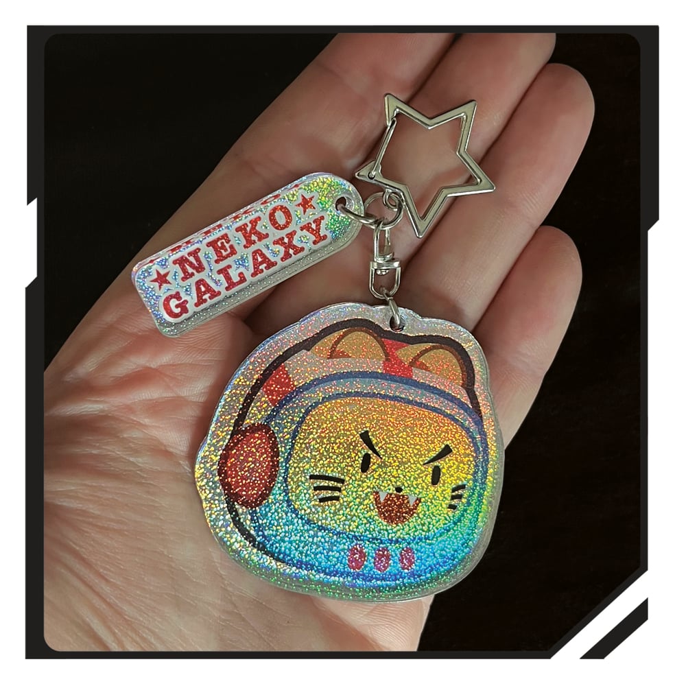 Image of Holographic cat keychain