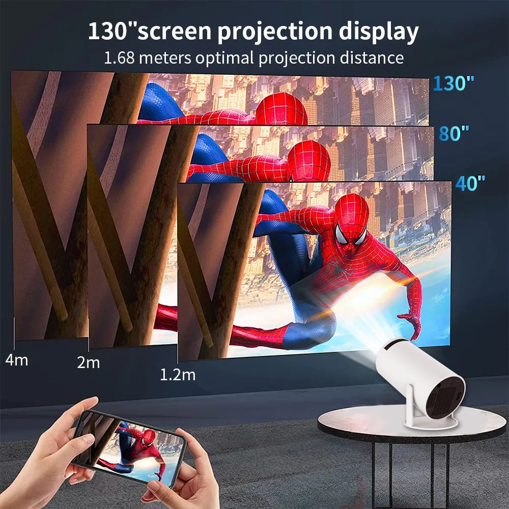 HY300 Android Wifi Smart Portable Projector for Samsung iPhone Phone 1280 720P Full HD