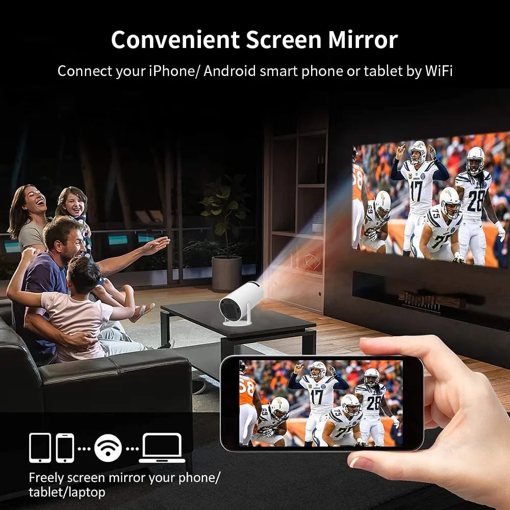 HY300 Android Wifi Smart Portable Projector for Samsung iPhone Phone 1280 720P Full HD