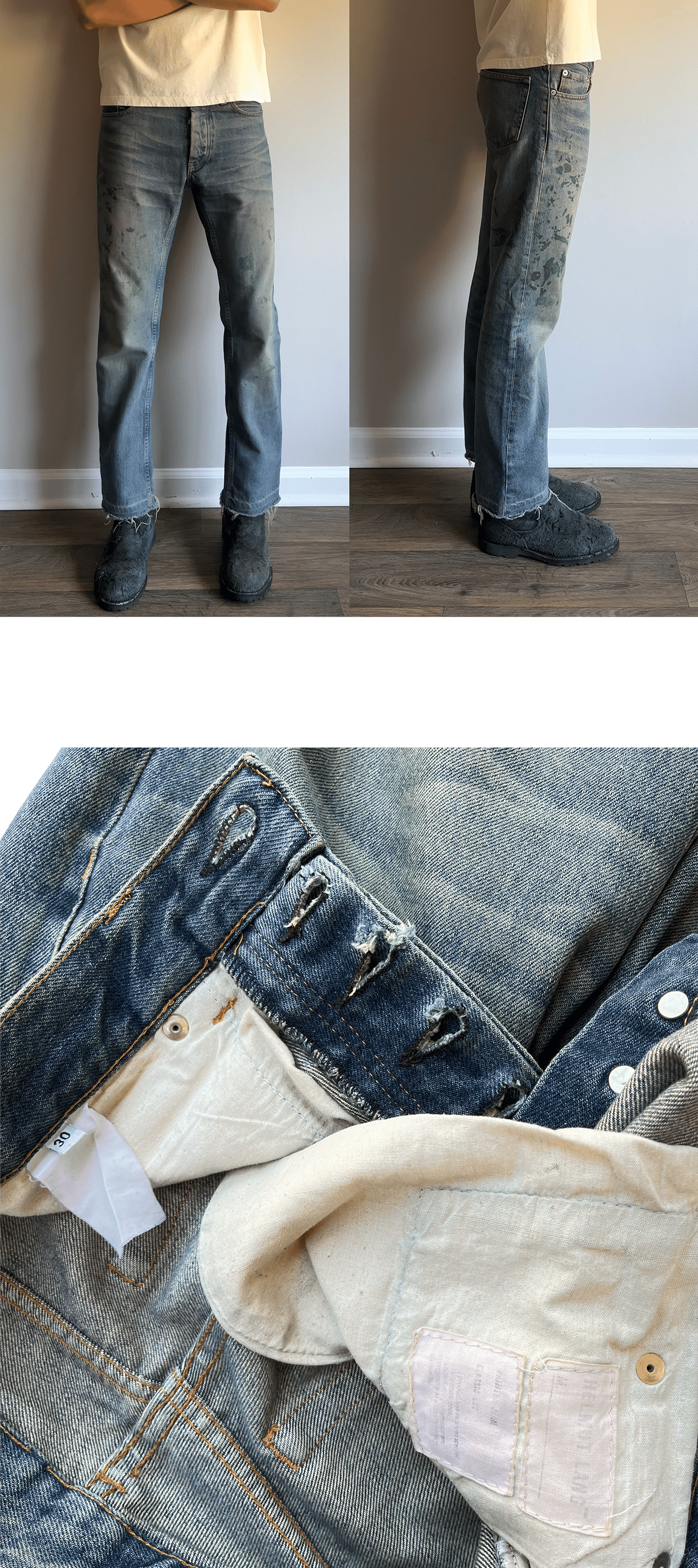 99 Helmut Lang Gold/Green Painter Jeans - 30 | neverlandsupply 99 Helmut Lang Gold/Green Painter Jeans - 30 | neverlandsupply