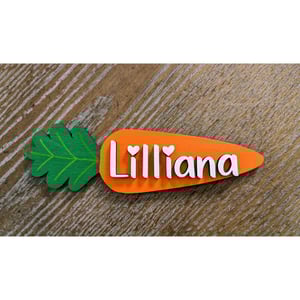 Image of Personalized Easter Carrot Name Tags - Custom Laser Cut Easter Photo Props for Kids