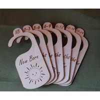 Image 1 of Organized Nursery: Wooden Laser Engraved Baby Closet Dividers, Baby Clothes Divider