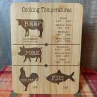 Image 1 of Cooking Temperatures Bamboo Board