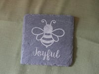 Image 4 of Laser Engraved Bee Coaster Set, Slate Coasters, Housewarming Gift