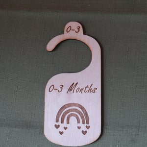 Image of Organized Nursery: Wooden Laser Engraved Baby Closet Dividers, Baby Clothes Divider