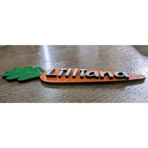 Image of Personalized Easter Carrot Name Tags - Custom Laser Cut Easter Photo Props for Kids