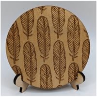Image 3 of Boho Wooden Coaster Set (set of 5)