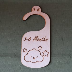 Image of Organized Nursery: Wooden Laser Engraved Baby Closet Dividers, Baby Clothes Divider