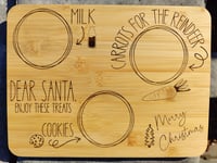 Image 4 of Santa Treats Bamboo Board, Dear Santa Tray, Christmas Gifts, Custom Gifts, Milk and Cookies