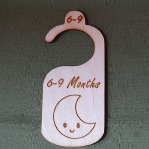 Image of Organized Nursery: Wooden Laser Engraved Baby Closet Dividers, Baby Clothes Divider